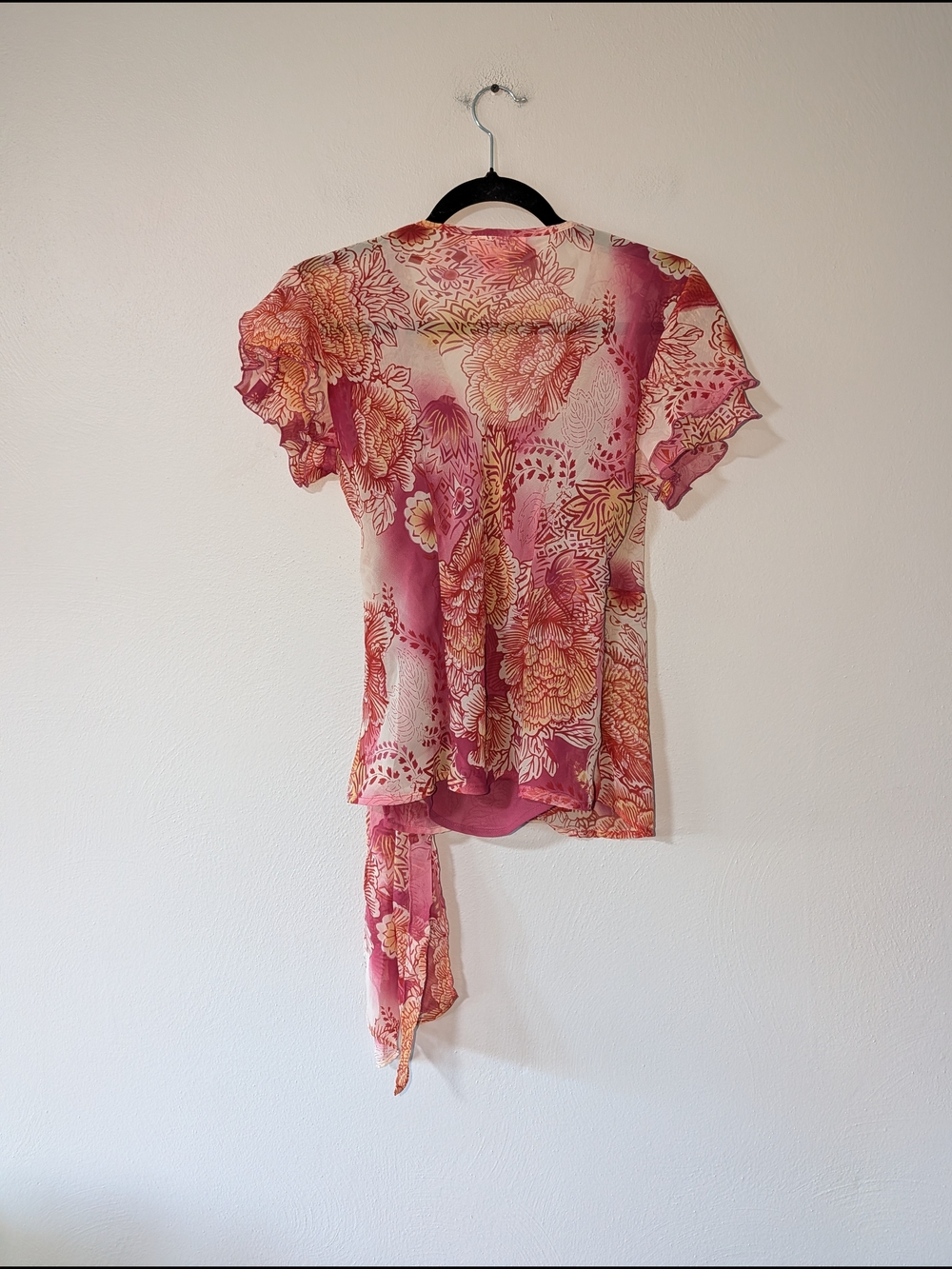 S Heirloom Limited Y2K Pink Floral Wrap Top - Picture 2 of 4